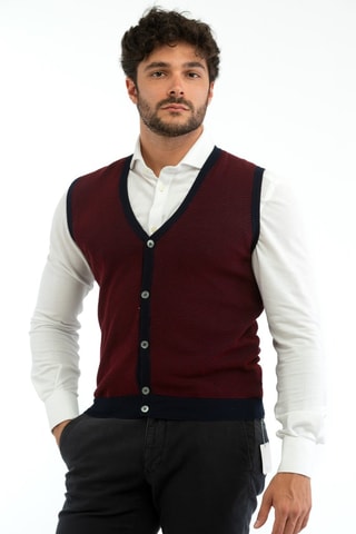 Chaleco slim fit - Incotex - Rojo y azul