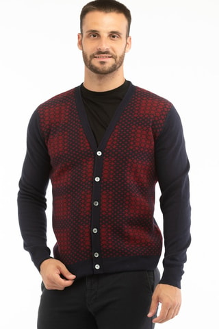 Chaleco slim fit de lana virgen - Incotex - Rojo y azul