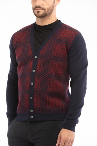 Chaleco slim fit de lana virgen - Incotex - Rojo y azul