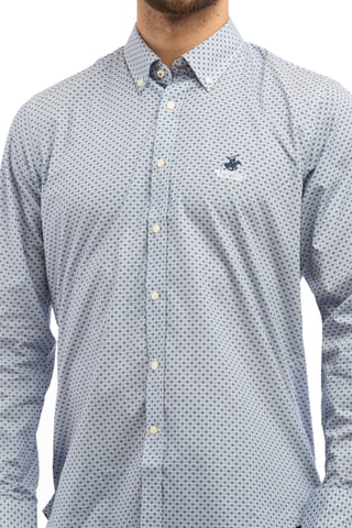 Camisa - Beverly Hills - Blanco y azul