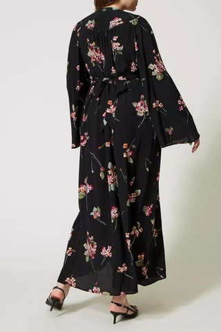 Vestido largo - Twinset - Negro, verde y rosa