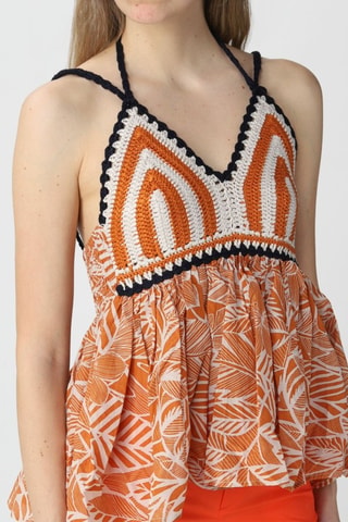 Top bimateria - Twinset - Naranja
