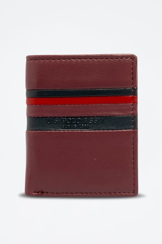 Portefeuille en cuir Uspa Gold Cup - US Polo - Noir, autre et rouge