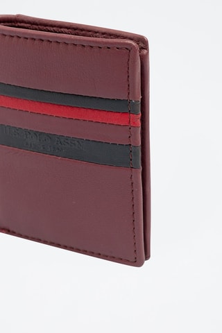Portefeuille en cuir Uspa Gold Cup - US Polo - Noir, autre et rouge