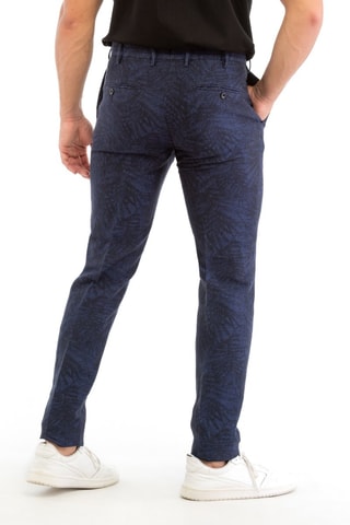 Pantalón slim fit de lino - Incotex - Azul