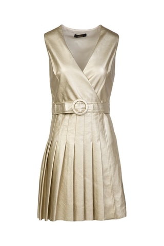 Vestido plisado - Twinset - Dorado