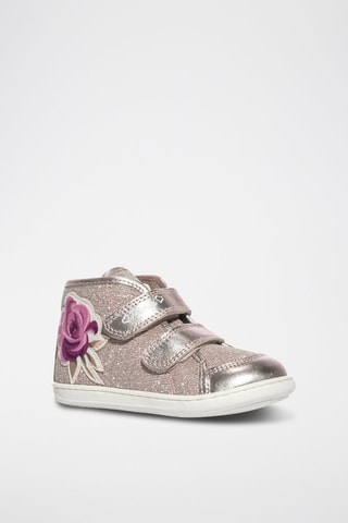 Zapatillas altas de piel Snorky - Rosa y dorado