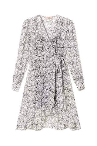 Vestido cruzado - Twinset - Blanco y negro