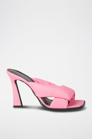 Sandalias de piel caprina de tacón - Rosa
