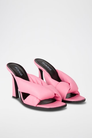 Sandalias de piel caprina de tacón - Rosa