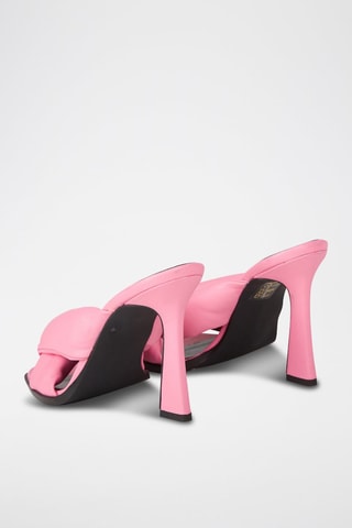Sandalias de piel caprina de tacón - Rosa