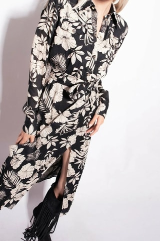 Vestido largo - Blanco y negro