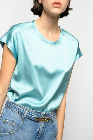 Blusa de seda - Azul