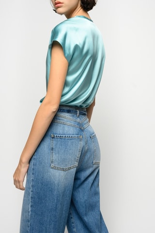Blusa de seda - Azul