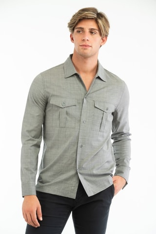 Camisa regular fit de lana virgen - Gris