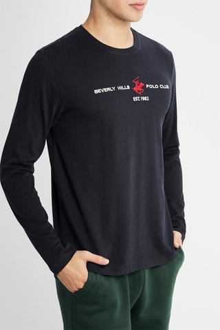 Camiseta - Beverly Hills - Blanco y azul