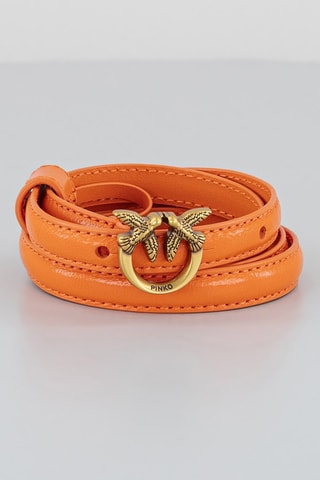Cinturón de piel ovina - Naranja y dorado