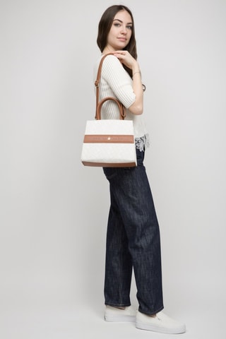 Bolso - Beige, marrón y dorado