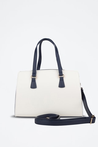 Bolso - Blanco, dorado y rojo