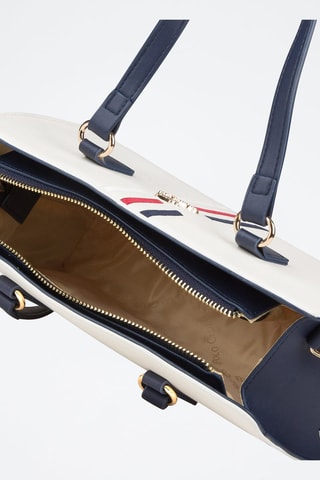 Bolso - Blanco, dorado y rojo