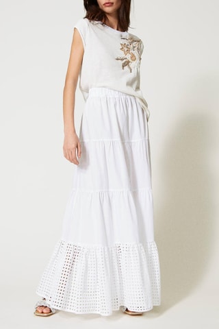 Falda larga - Twinset - Blanco