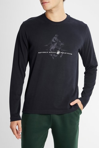 Camiseta - Beverly Hills - Blanco y azul
