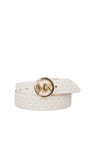 Cinturón de piel - Michael Kors - Blanco, dorado y gris