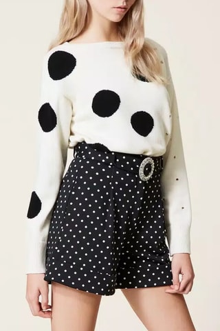 Short de tiro alto - Twinset - Negro
