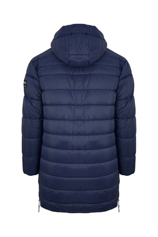Anorak largo con capucha - Negro, azul y gris