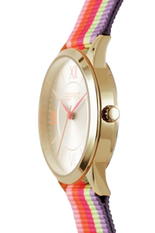 Montre à quartz en nylon - Fuchsia et orange