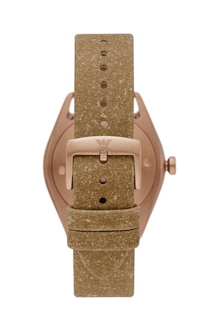 Orologio al quarzo in pelle Claudio - Marrone e bronzo