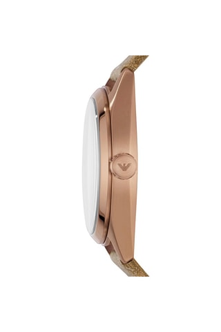 Orologio al quarzo in pelle Claudio - Marrone e bronzo