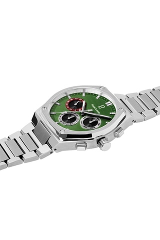 Orologio al quarzo in acciaio - Argentato e verde