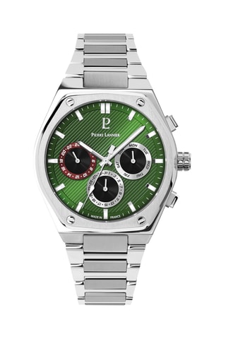 Orologio al quarzo in acciaio - Argentato e verde