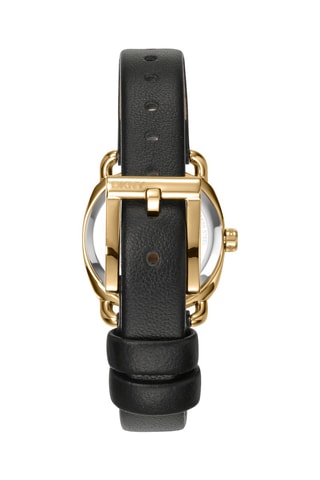 Montre à quartz en cuir - Noir et doré