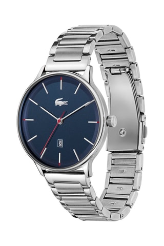 Orologio al quarzo in acciaio - 
Argentato e blu