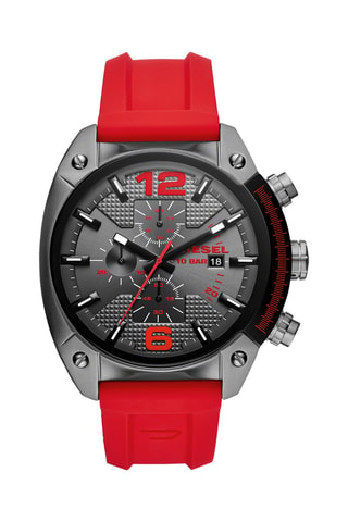 Orologio al quarzo in silicone - Cronografo - Rosso e antracite