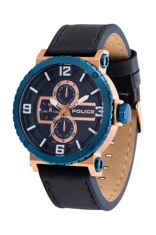 Orologio al quarzo in pelle - Nero e blu