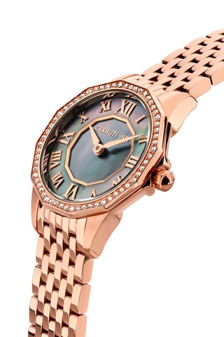 Orologio al quarzo in acciaio placcato oro rosa e madreperla Jesina