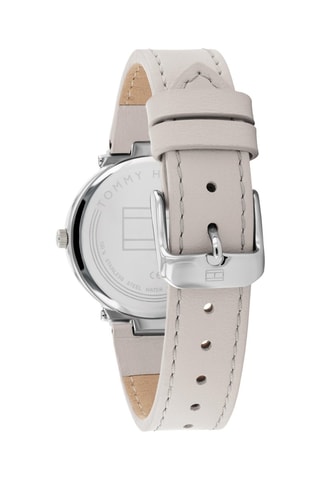 Orologio al quarzo in pelle - Beige e argentato