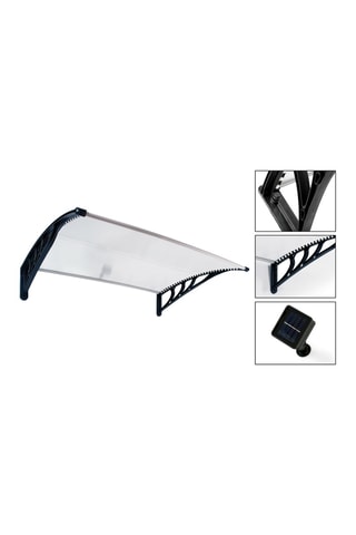 Marquesina de puerta transparente LED - 80 x 150 cm