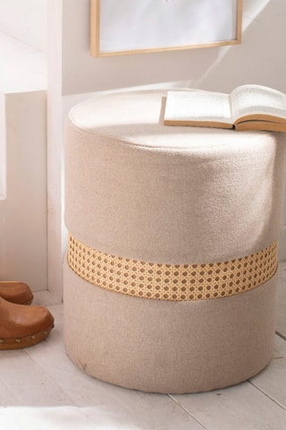 Sgabello in legno Palma - 35 x 35 x 40 cm - Beige e neutro