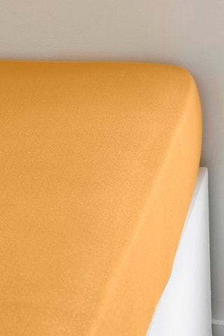 Lenzuolo sotto in cotone 130 g/cm² Essential - Ocra - Angolo 25 cm