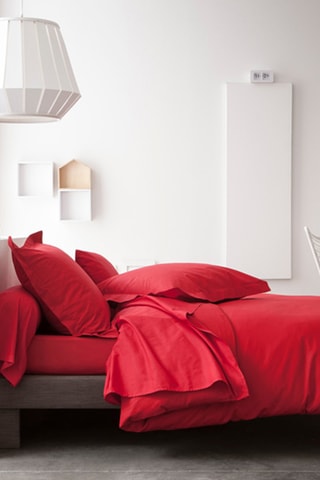 Federa in cotone 57 fili/cm² - Rosso