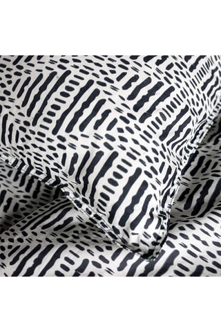 Parure copripiumino in cotone 57 fili/cm² Sunshine - Bianco e navy