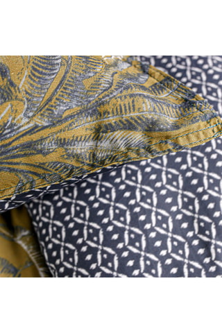 Parure copripiumino in cotone Sunshine - Senape e grigio