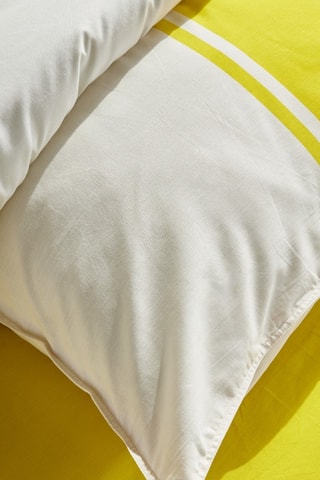 Parure copripiumino in cotone 57 fili/cm² Summer - Giallo e bianco