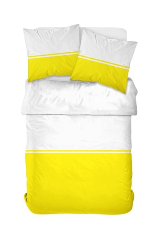 Parure copripiumino in cotone 57 fili/cm² Summer - Giallo e bianco