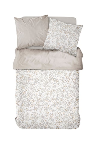 Parure copripiumino in cotone 57 fili/cm² Sunshine - Bianco e grigio