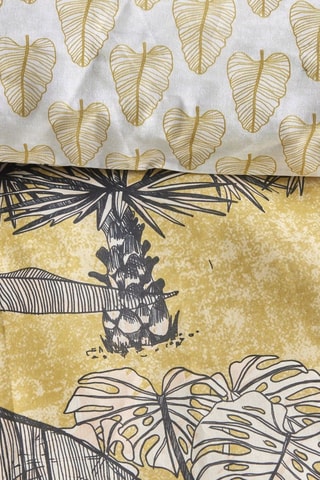 Parure copripiumino double face in cotone - 57 fili/cm² - Giallo